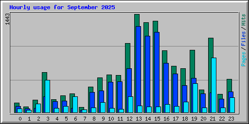 Hourly usage for September 2025