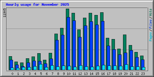 Hourly usage for November 2025