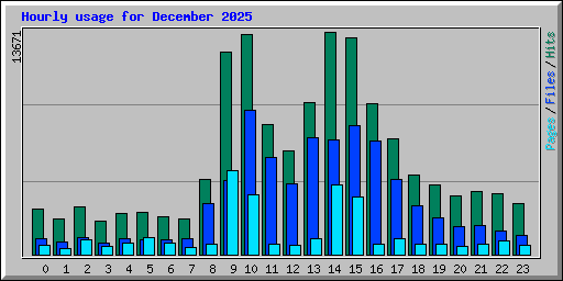 Hourly usage for December 2025